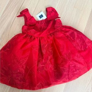 Janie and Jack Scarlet Dress with Bow Accents
